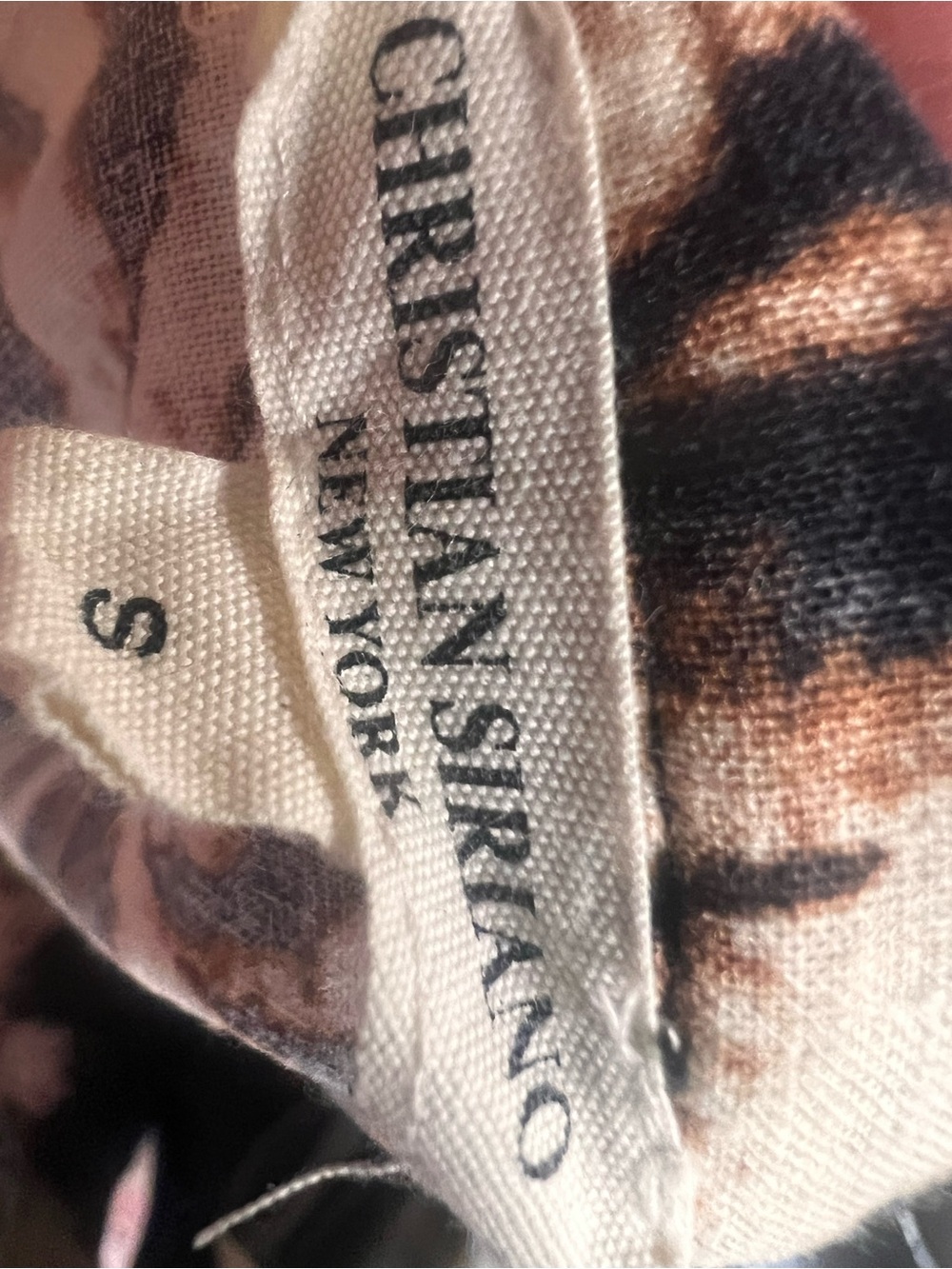 Christian Siriano New York Tiger Print Tie-Front Linen Blend Blouse S - Picture 5 of 6